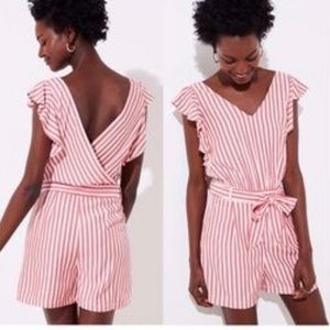 Loft Red & White Stripped Summer Romper